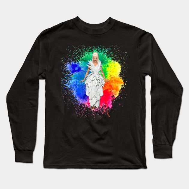 RuPaul - Rainbow Queen Long Sleeve T-Shirt by aespinel